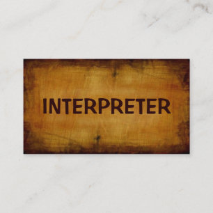 Interpreter Antique Business Card