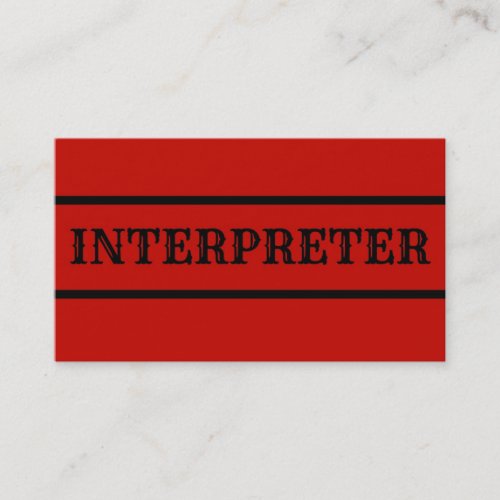 Interpreter Business Card