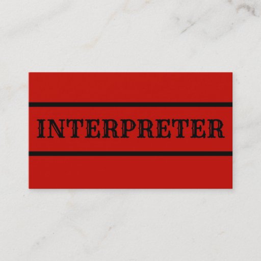 Customizable Interpreter Business Card