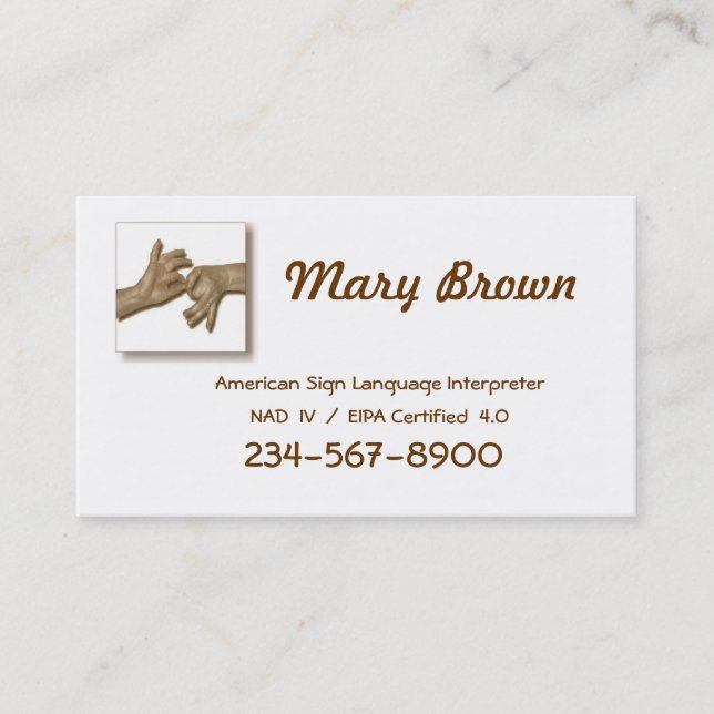 Interpreter Business Card-1 Card (Front)