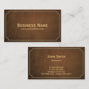 Interpreter Classic Framed Stylish Leather Business Card