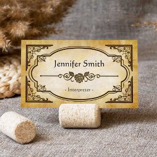 Interpreter - Elegant Vintage Antique Business Card