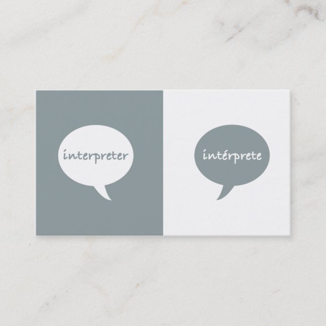 Interpreter English - Spanish Business Card (Front)