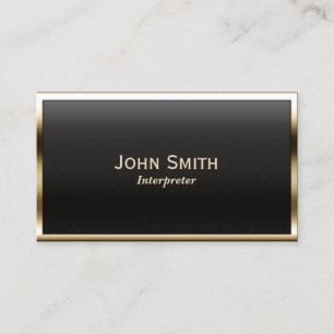 Interpreter Modern Gold Framed Business Card