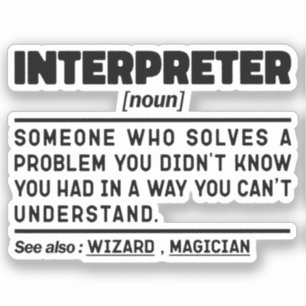 Interpreter Noun Translation Specialist Linguist Sticker