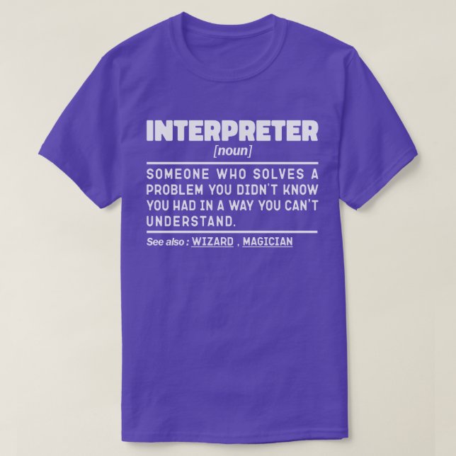 Interpreter Noun Translation Specialist Linguist  T-Shirt (Design Front)