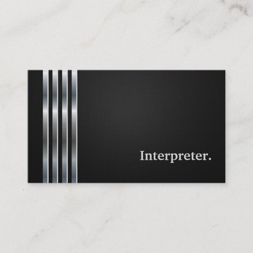 Interpreter Professional Black Silver Business Card