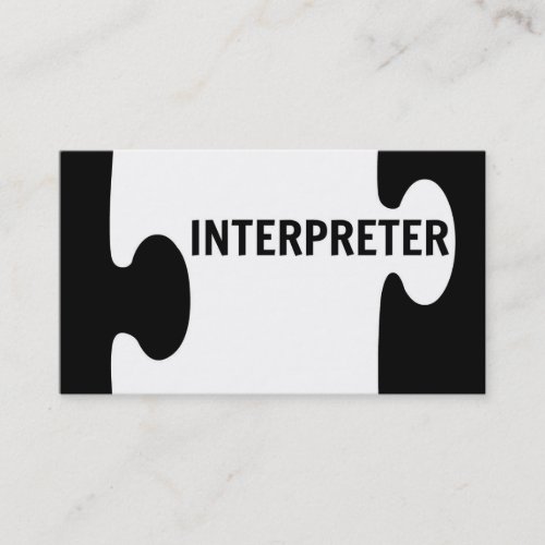 Interpreter Puzzle Piece Business Card