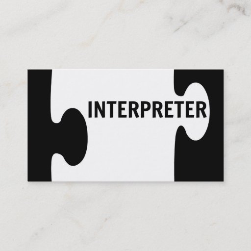 Customizable Interpreter Puzzle Piece Business Card
