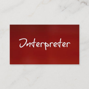 Interpreter Red Business Card