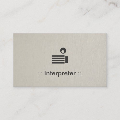 Interpreter Simple Elegant Professional Business Card