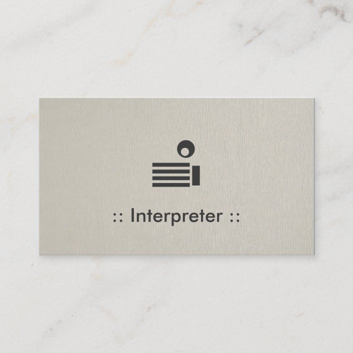 Interpreter Simple Elegant Professional Business Card Zazzle Com