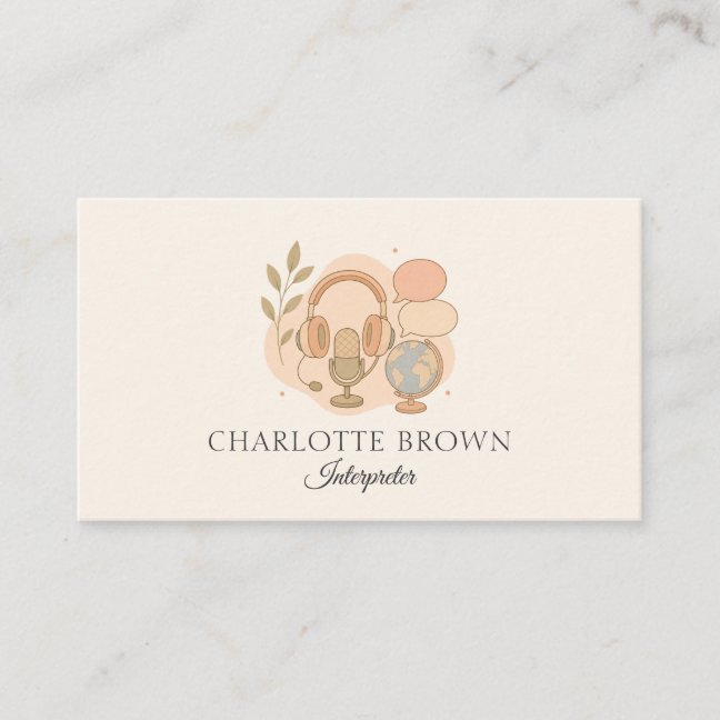 Interpreter Translation Language Communication Mul Business Card