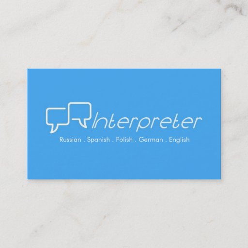 Customizable Interpreter, Translator, Business Card