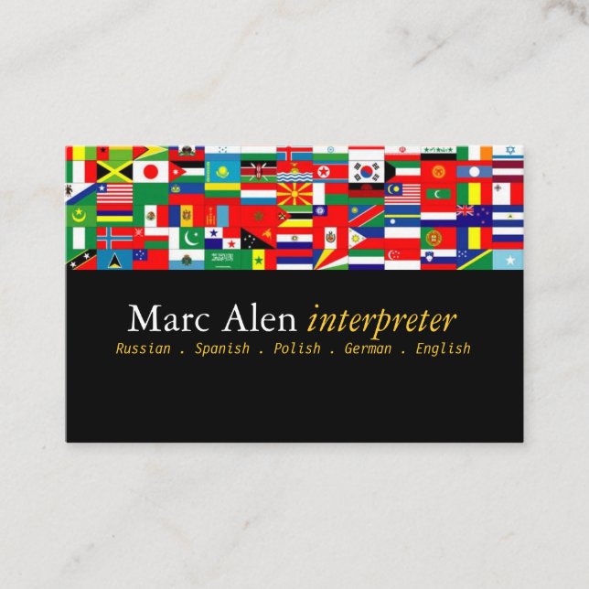 Interpreter Translator Business Card (Front)