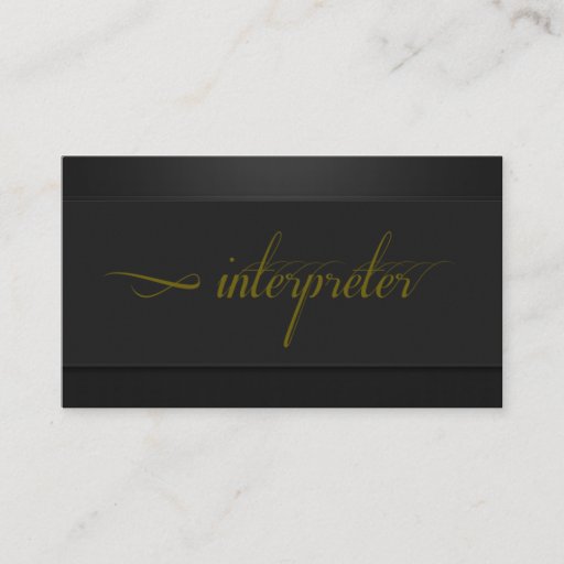Customizable Interpreter, Translator, Business Card