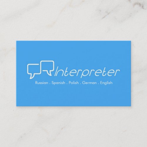 Interpreter Translator Business Card