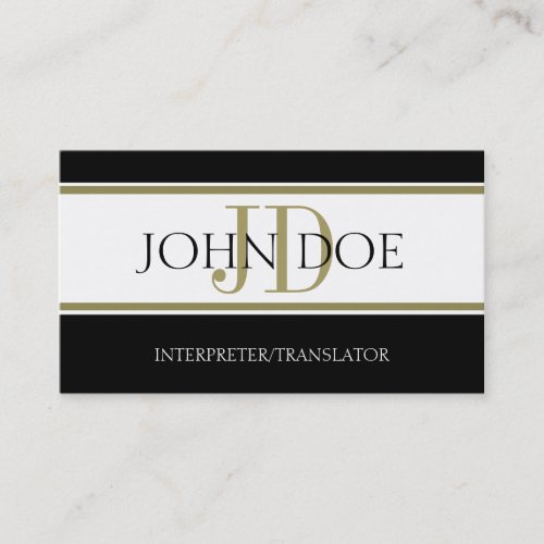 InterpreterTranslator Gold Stripe WW Business Card