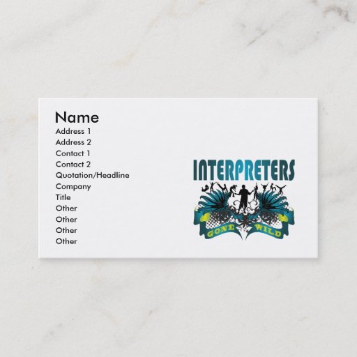 Customizable Interpreters Gone Wild Business Card