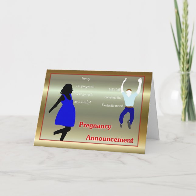 Interracial Baby Announcement for mixed couples (Front)