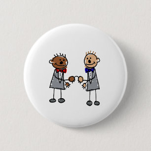 Interracial Gay Couple Button