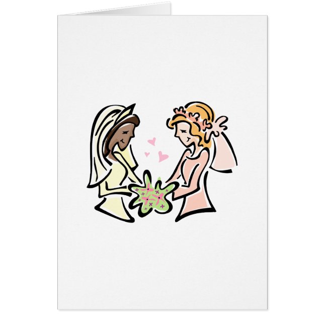 Interracial Lesbian Wedding Cards (Front)