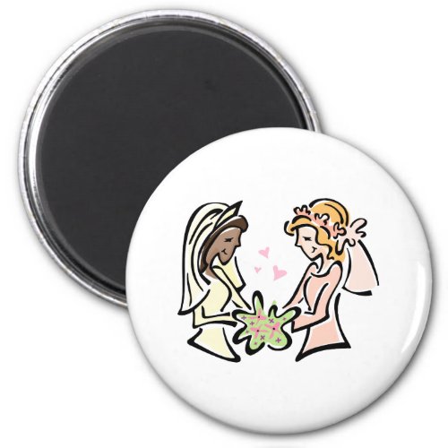 Interracial Lesbian Wedding Magnet