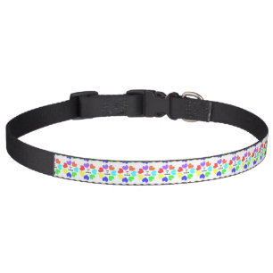 Interracial Love Rainbow Hearts Dog Collar