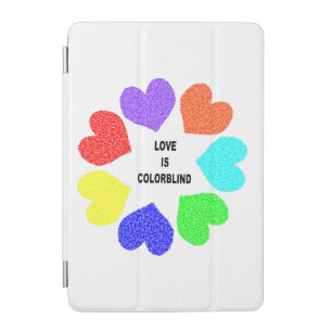 Interracial Love Rainbow Hearts iPad Mini Cover