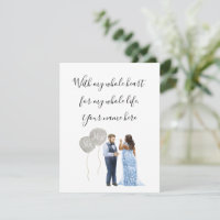 Interracial Wedding Couple Enclosure Card