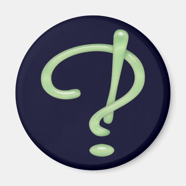 Interrobang! Green Glass Magnet (Front)