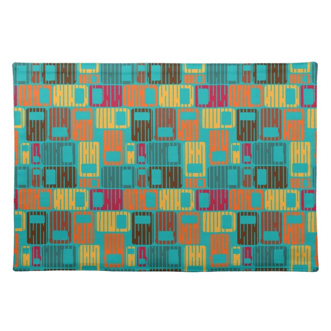 Interrupted Rectangles  Cloth Placemat (Front)