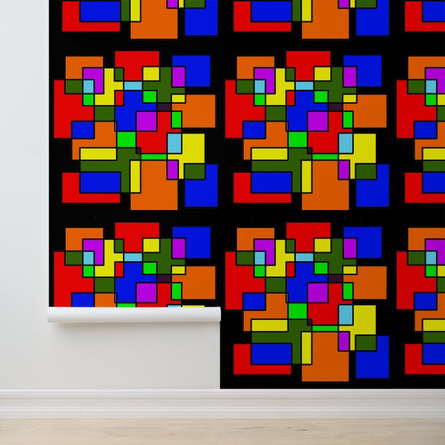 Intersecting colorful rectangles wallpaper  (Application)