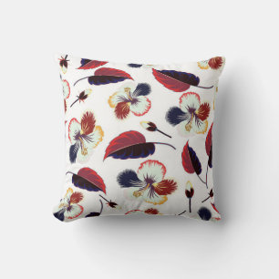 Intersecting curved elegant stylized hibiscus flow throw pillow