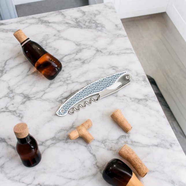 Intersecting E Alphabet Pattern Waiter's Corkscrew (Corkscrew Bottle Opener)
