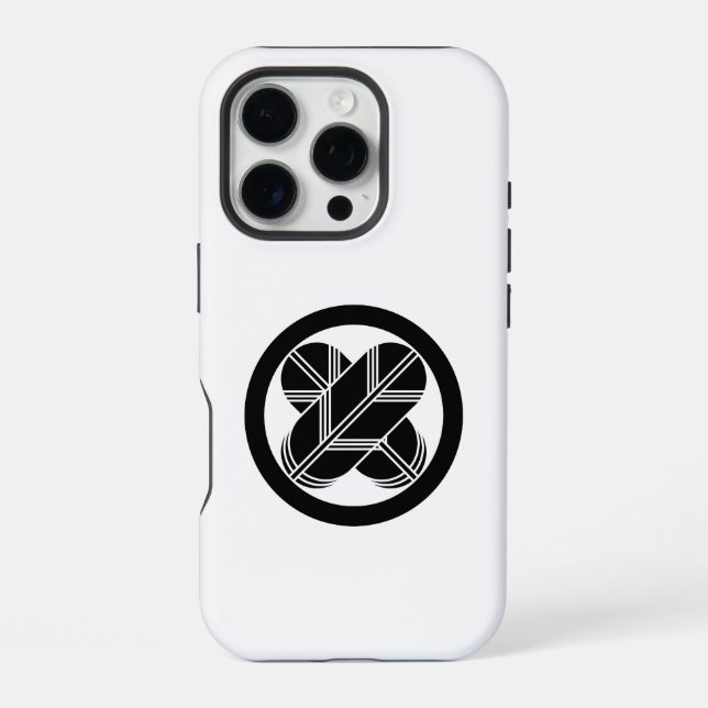 Intersecting hawk feathers in circle iphone case (Back)
