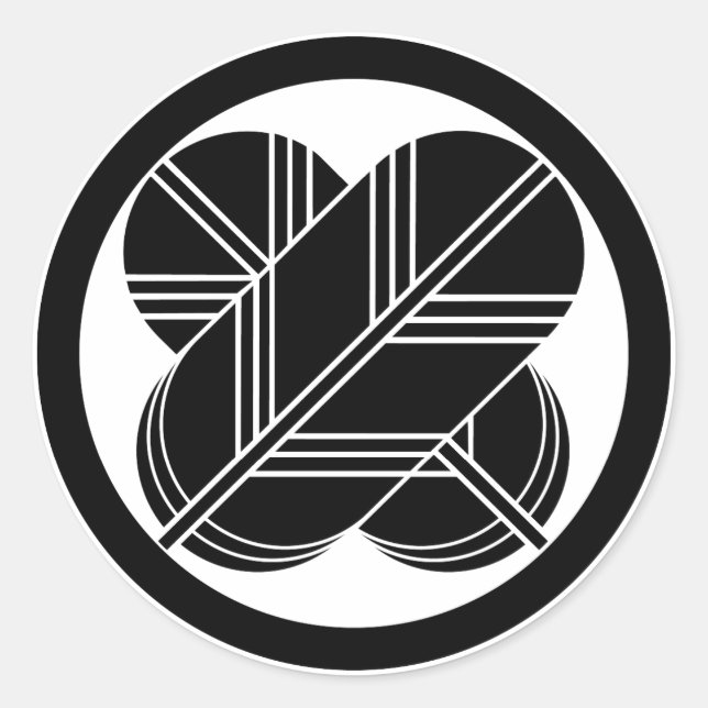 Intersecting hawk feathers with foot in circle classic round sticker (Front)