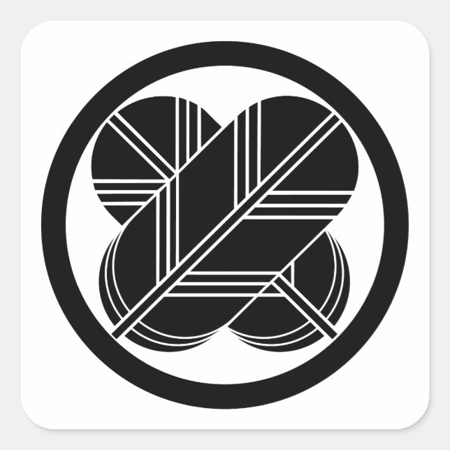 Intersecting hawk feathers with foot in circle square sticker (Front)