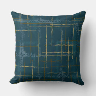 Intersecting lines and shapes creates a textured throw pillow