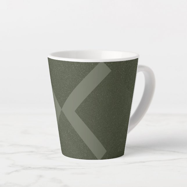 Intersecting X Moss Green Latte Mug – Custom (Right Angle)