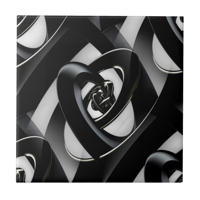 Intersection of 3-D spirals Ceramic Tile (Front)