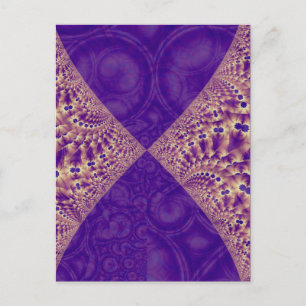 Intersection of abstract purple fractal forms postcard