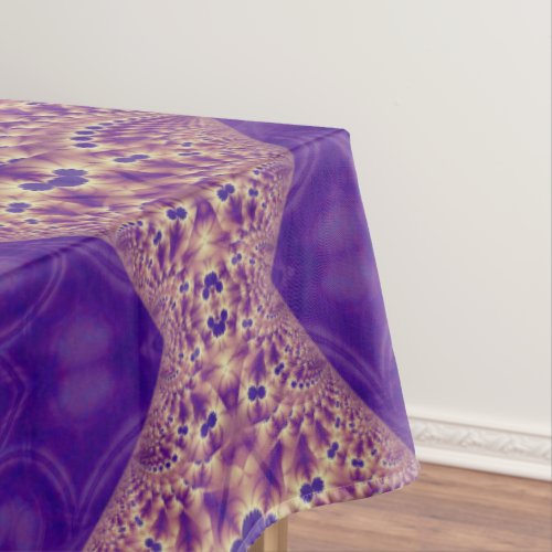 Intersection of abstract purple fractal forms tablecloth