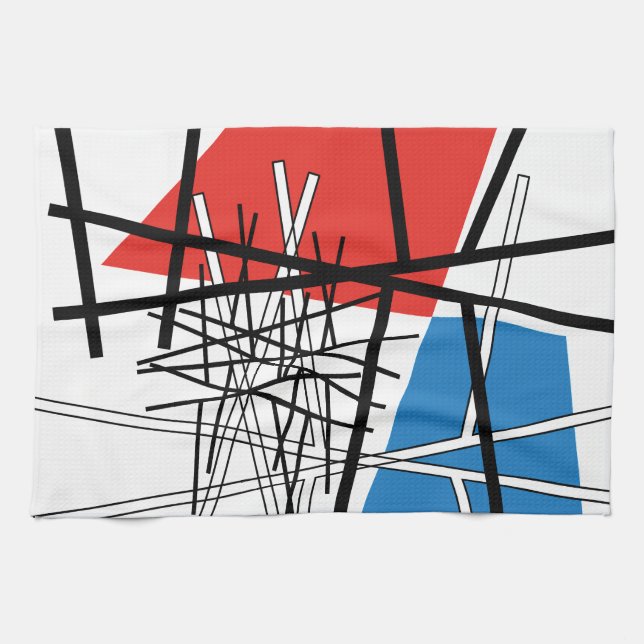 Intersection of Lines & Planes - Abstract Art Kitchen Towel (Horizontal)