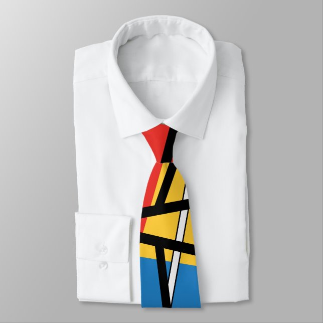 Intersection of Lines & Planes - Abstract Art Tie (Tied)