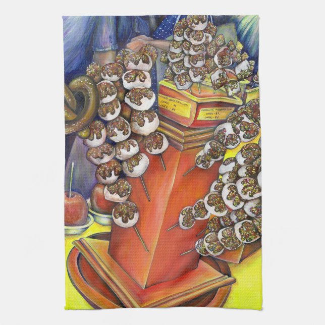 Intersection of Space and Commerce Kitchen Towel (Vertical)