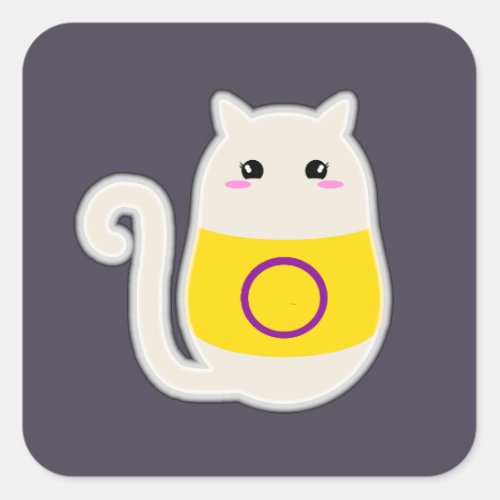 Intersex Cat Square Sticker