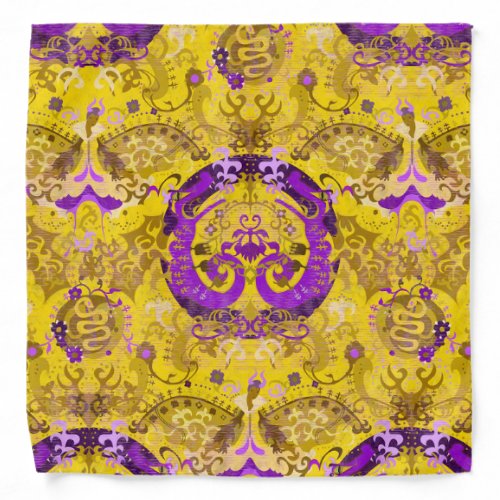 Intersex Dragon Damask _ Intersex Pride Flag Color Bandana