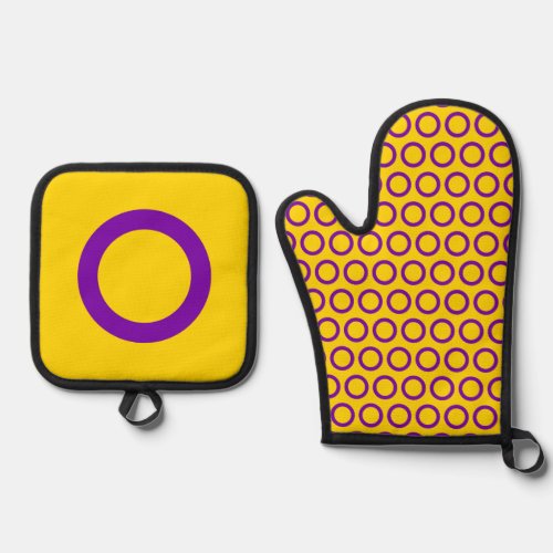 Intersex Flag Oven Mitt  Pot Holder Set