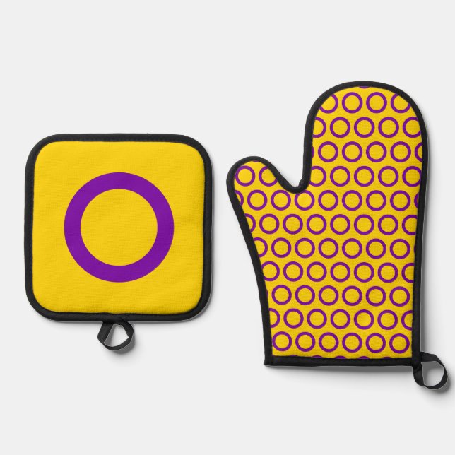 Intersex Flag Oven Mitt & Pot Holder Set (Front)